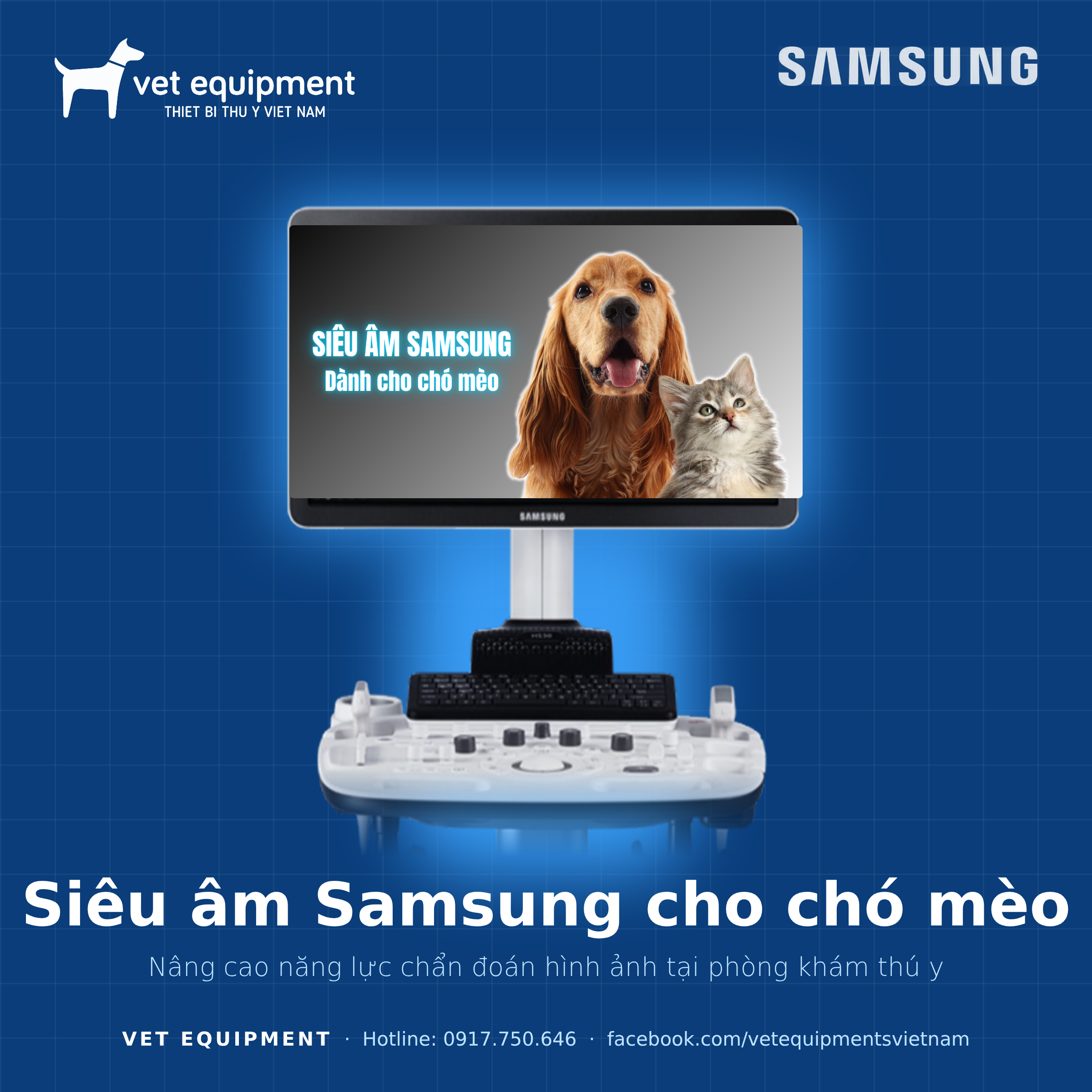 Máy siêu âm Samsung cho chó mèo: thông số, công nghệ và ứng dụng lâm sàng